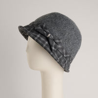 Plaid Cloche Hat Bow Rhinestone Calista Hat
