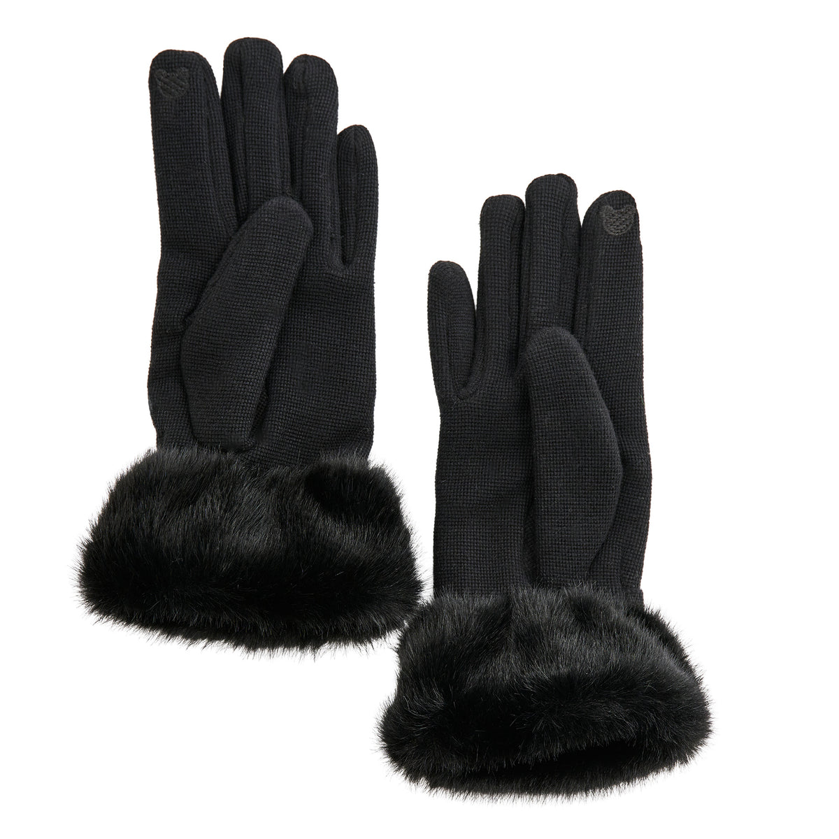 Winter Gloves Knit Faux Fur Trim Touchscreen Jemme Gloves