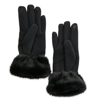Winter Gloves Knit Faux Fur Trim Touchscreen Jemme Gloves
