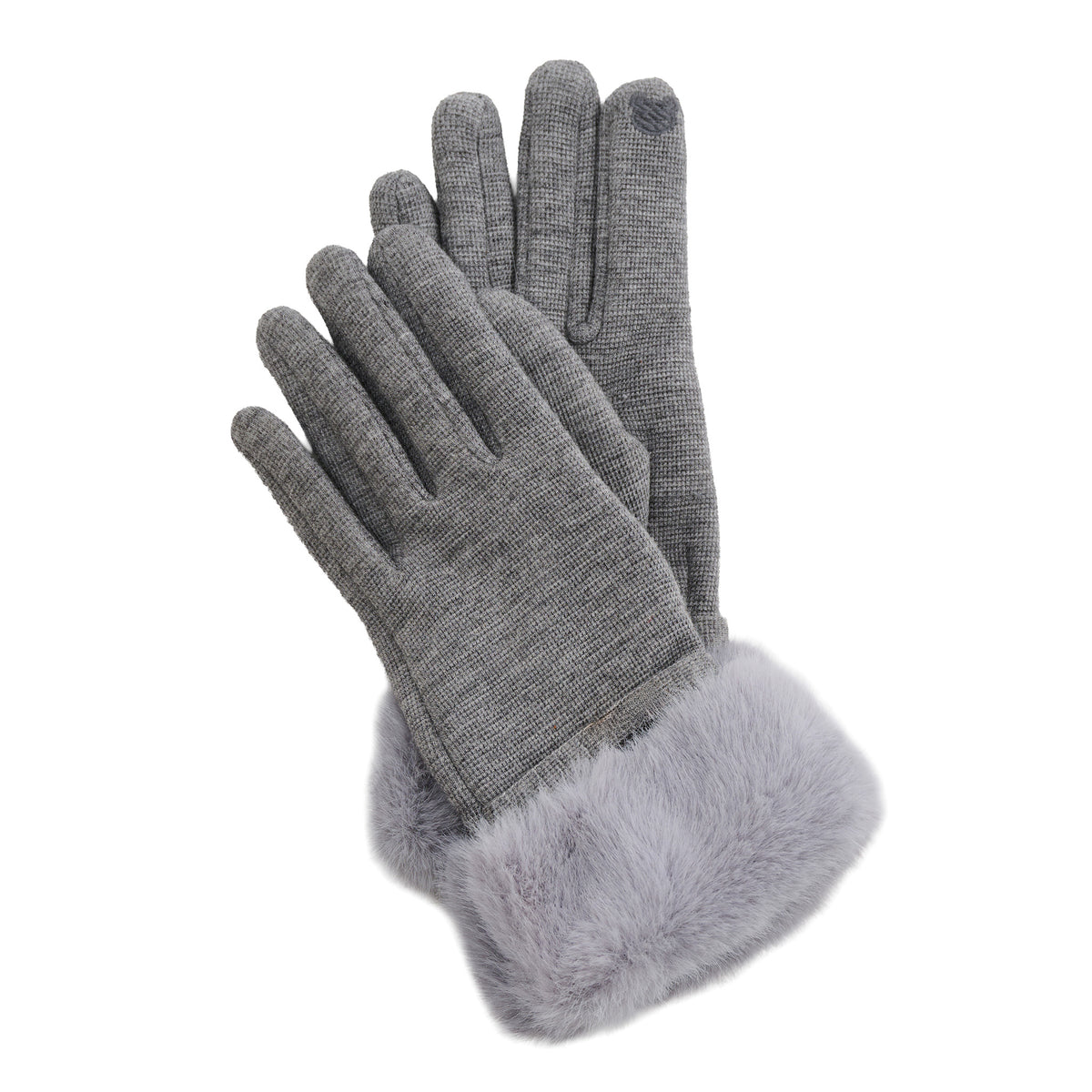 Winter Gloves Knit Faux Fur Trim Touchscreen Jemme Gloves