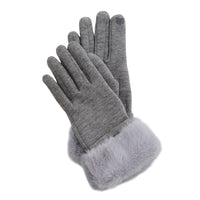 Winter Gloves Knit Faux Fur Trim Touchscreen Jemme Gloves
