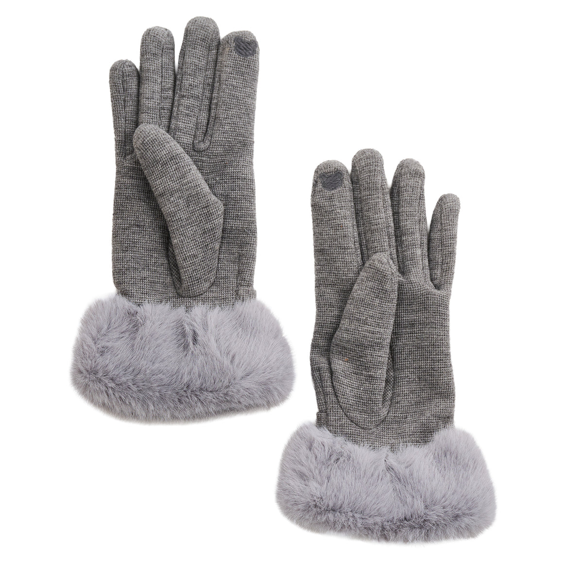 Winter Gloves Knit Faux Fur Trim Touchscreen Jemme Gloves