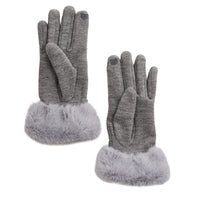 Winter Gloves Knit Faux Fur Trim Touchscreen Jemme Gloves