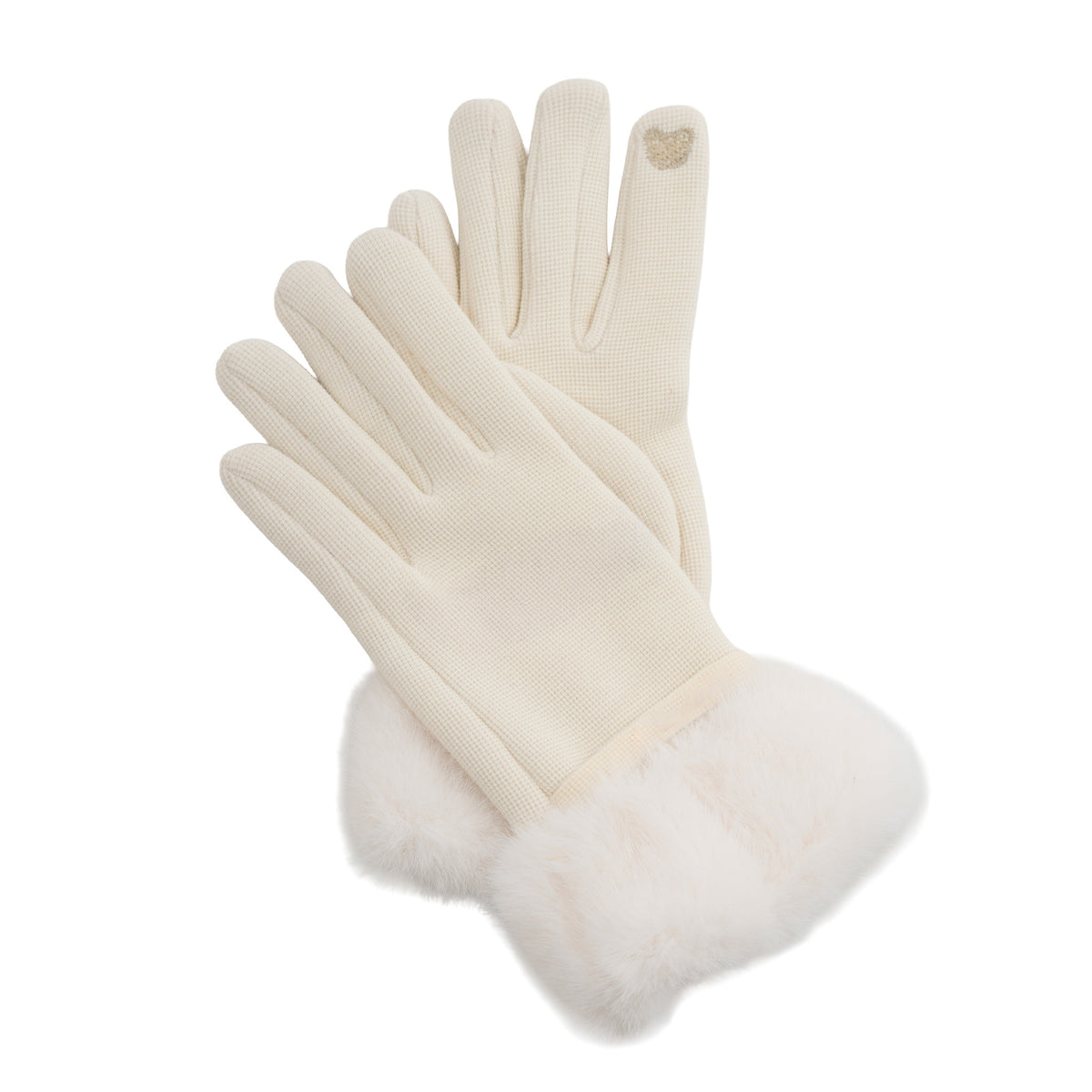 Winter Gloves Knit Faux Fur Trim Touchscreen Jemme Gloves