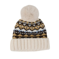 Winter Hat Pom Beanie Fair Isle Aspen Sweater Knit