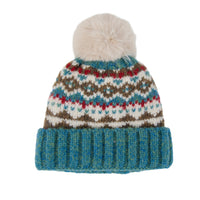 Winter Hat Pom Beanie Fair Isle Aspen Sweater Knit