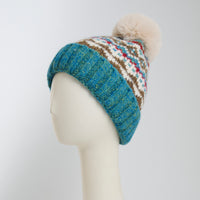 Winter Hat Pom Beanie Fair Isle Aspen Sweater Knit