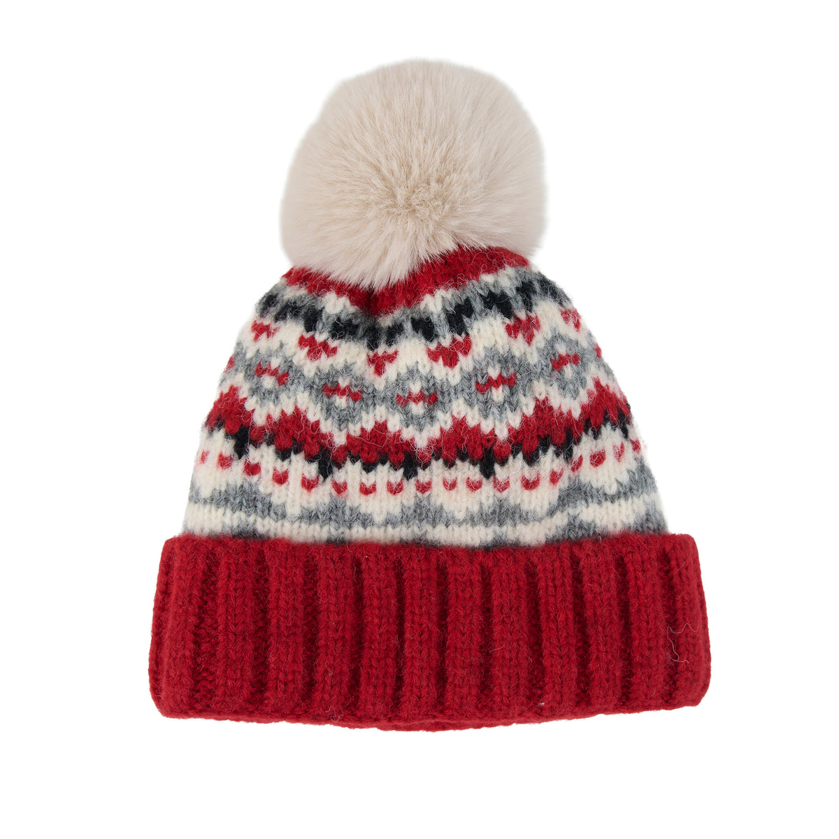 Winter Hat Pom Beanie Fair Isle Aspen Sweater Knit