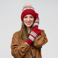 Winter Hat Pom Beanie Fair Isle Aspen Sweater Knit