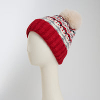 Winter Hat Pom Beanie Fair Isle Aspen Sweater Knit