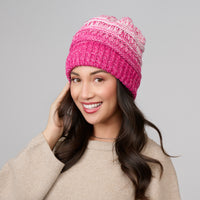 Winter Hat Crochet Knit Beanie Ombre Hadley