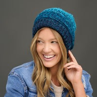 Winter Hat Crochet Knit Beanie Ombre Hadley