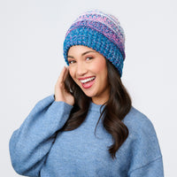 Winter Hat Crochet Knit Beanie Ombre Hadley