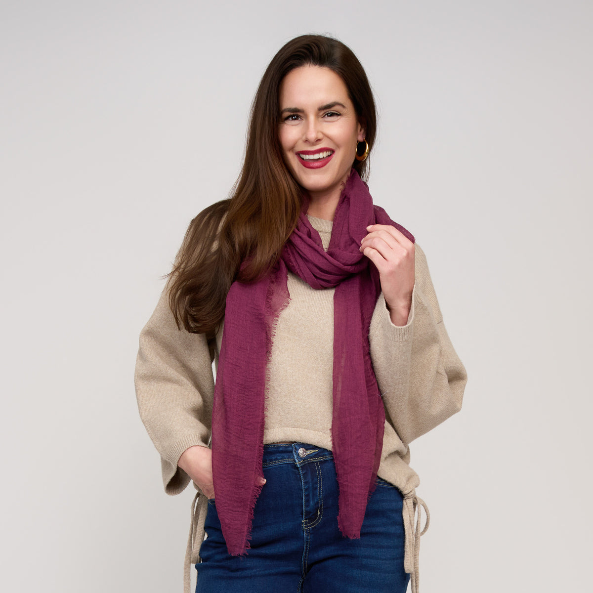 Lightweight Scarf Fashion Raw Edge Jaymes Wrap