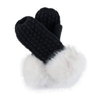 Winter Mittens Faux Fur Trim Natalie Knit Mittens