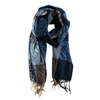 Animal Print Scarf Plaid Fringe Leni