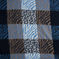 Animal Print Scarf Plaid Fringe Leni
