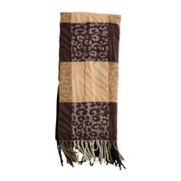 Animal Print Scarf Plaid Fringe Leni