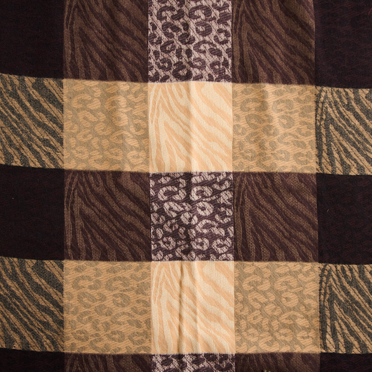 Animal Print Scarf Plaid Fringe Leni