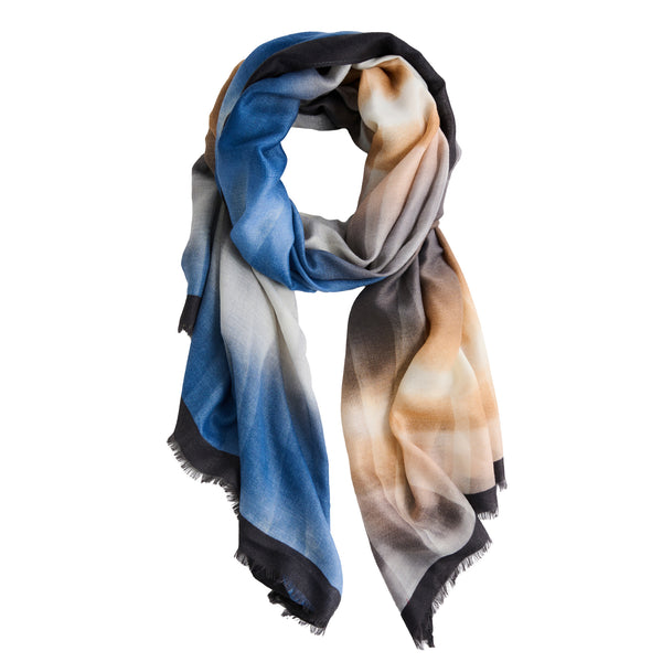 Ombre Scarf Fashion Lightweight Fringe Raw Edge Elison Wrap