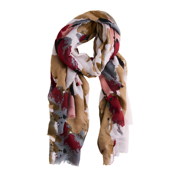 Floral Scarf Lightweight Raw Edge Laurel Wrap