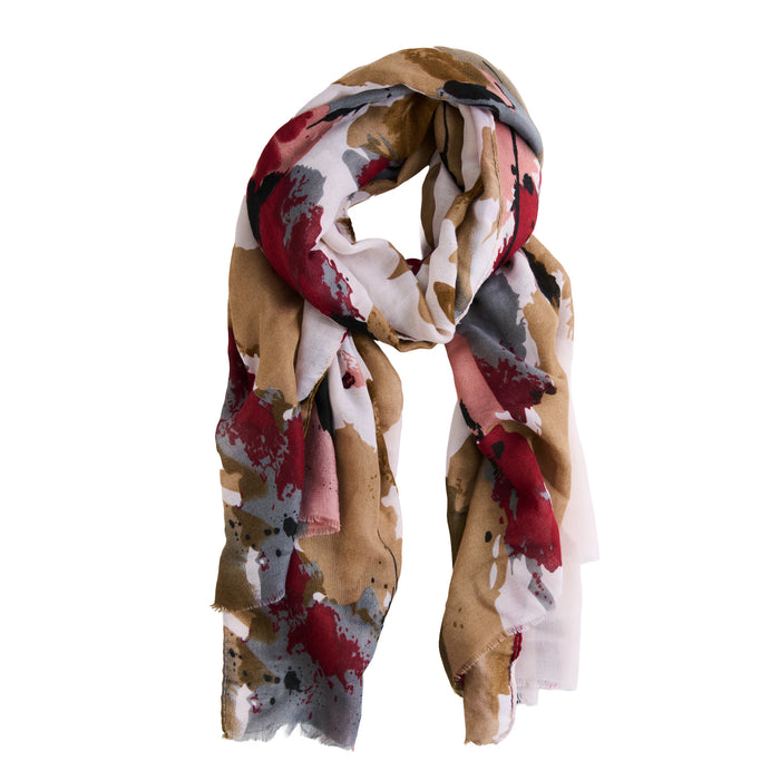 Floral Scarf Lightweight Raw Edge Laurel Wrap