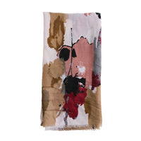 Floral Scarf Lightweight Raw Edge Laurel Wrap