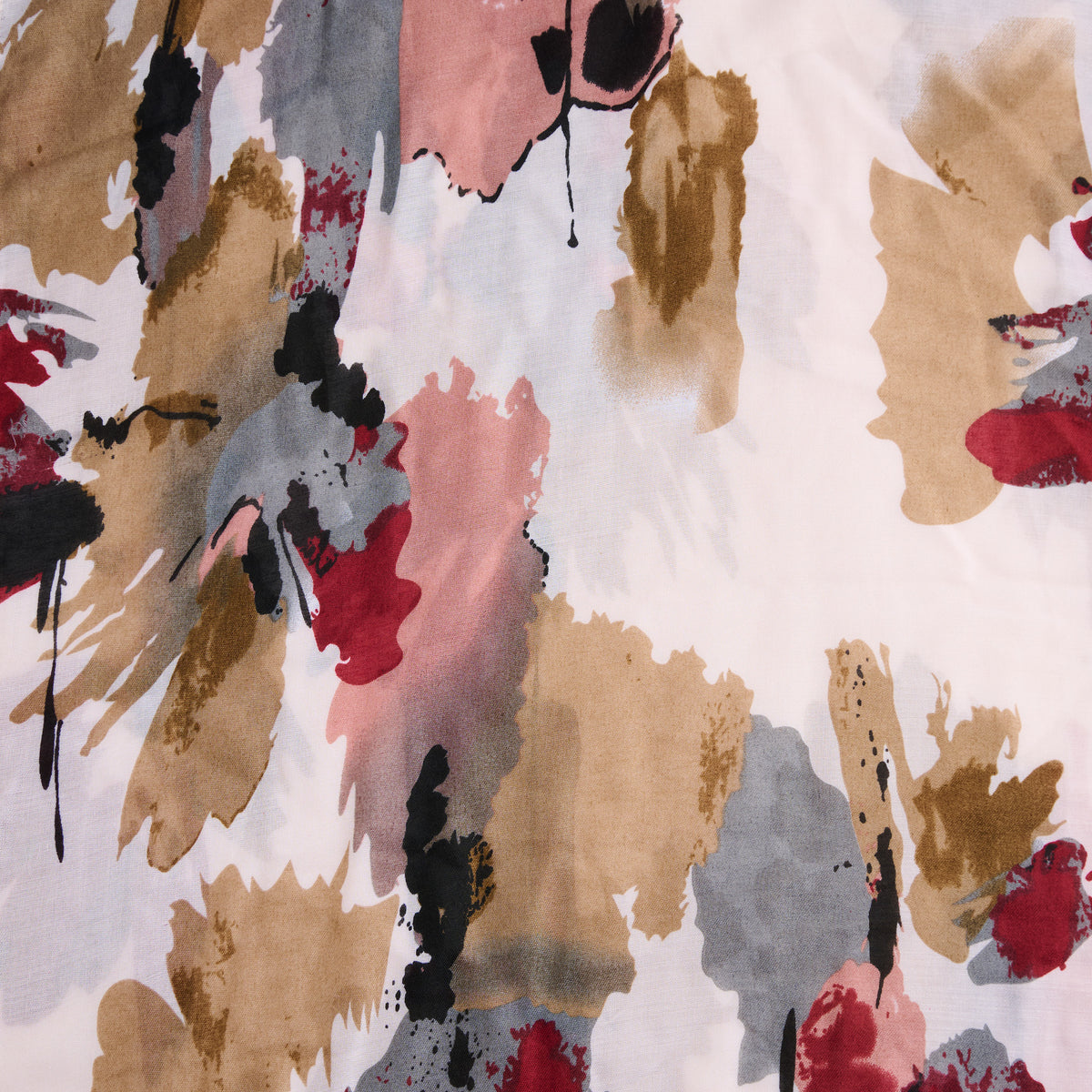 Floral Scarf Lightweight Raw Edge Laurel Wrap