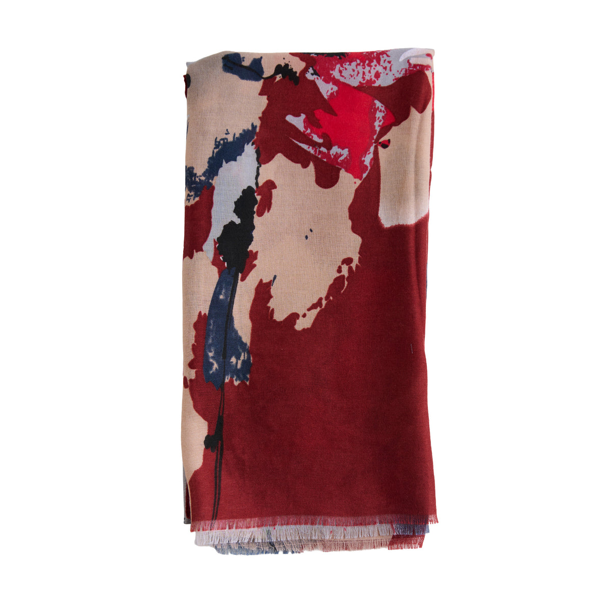 Floral Scarf Lightweight Raw Edge Laurel Wrap