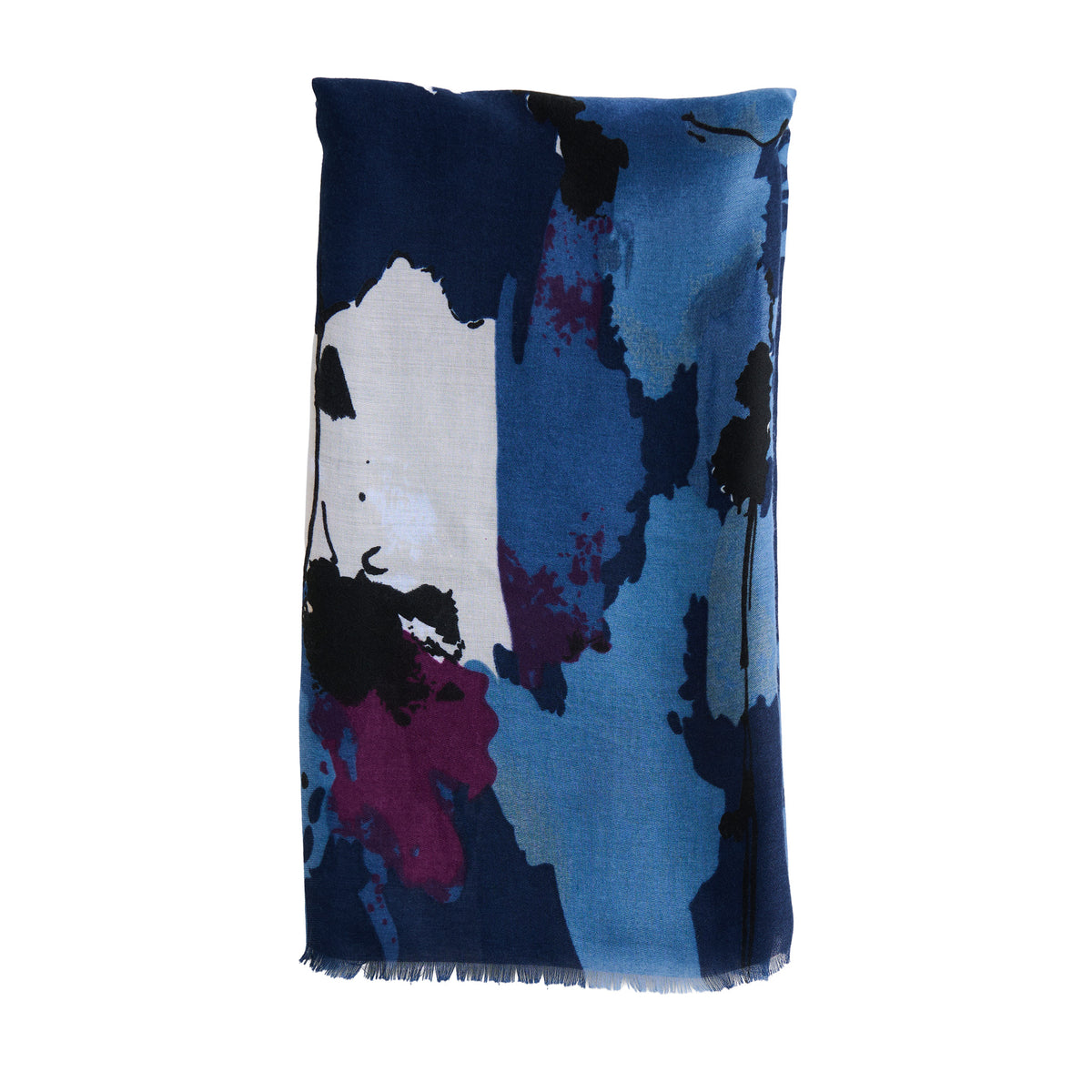 Floral Scarf Lightweight Raw Edge Laurel Wrap