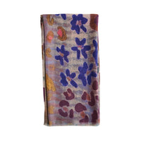 Abstract Scarf Vibrant Print Lightweight Raw Edge Jones Wrap