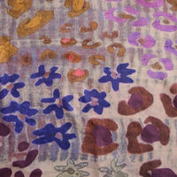 Abstract Scarf Vibrant Print Lightweight Raw Edge Jones Wrap