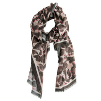 Abstract Scarf Vibrant Print Lightweight Raw Edge Jones Wrap
