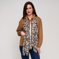 Abstract Scarf Vibrant Print Lightweight Raw Edge Jones Wrap