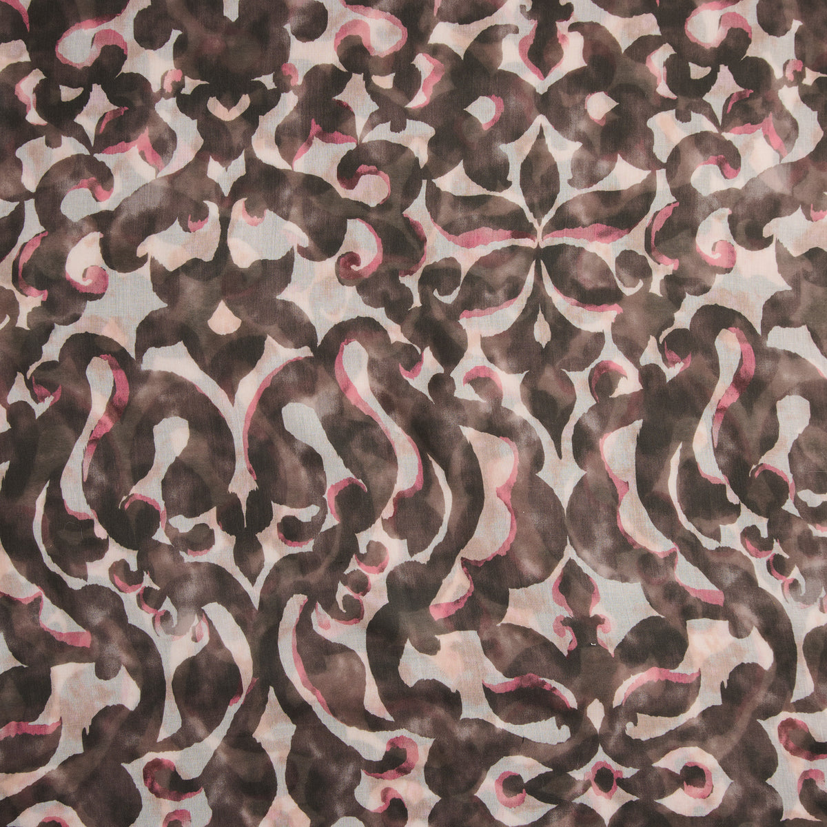 Abstract Scarf Vibrant Print Lightweight Raw Edge Jones Wrap