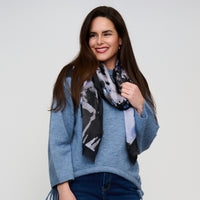 Abstract Scarf Raw Edge Lightweight Raya Wrap