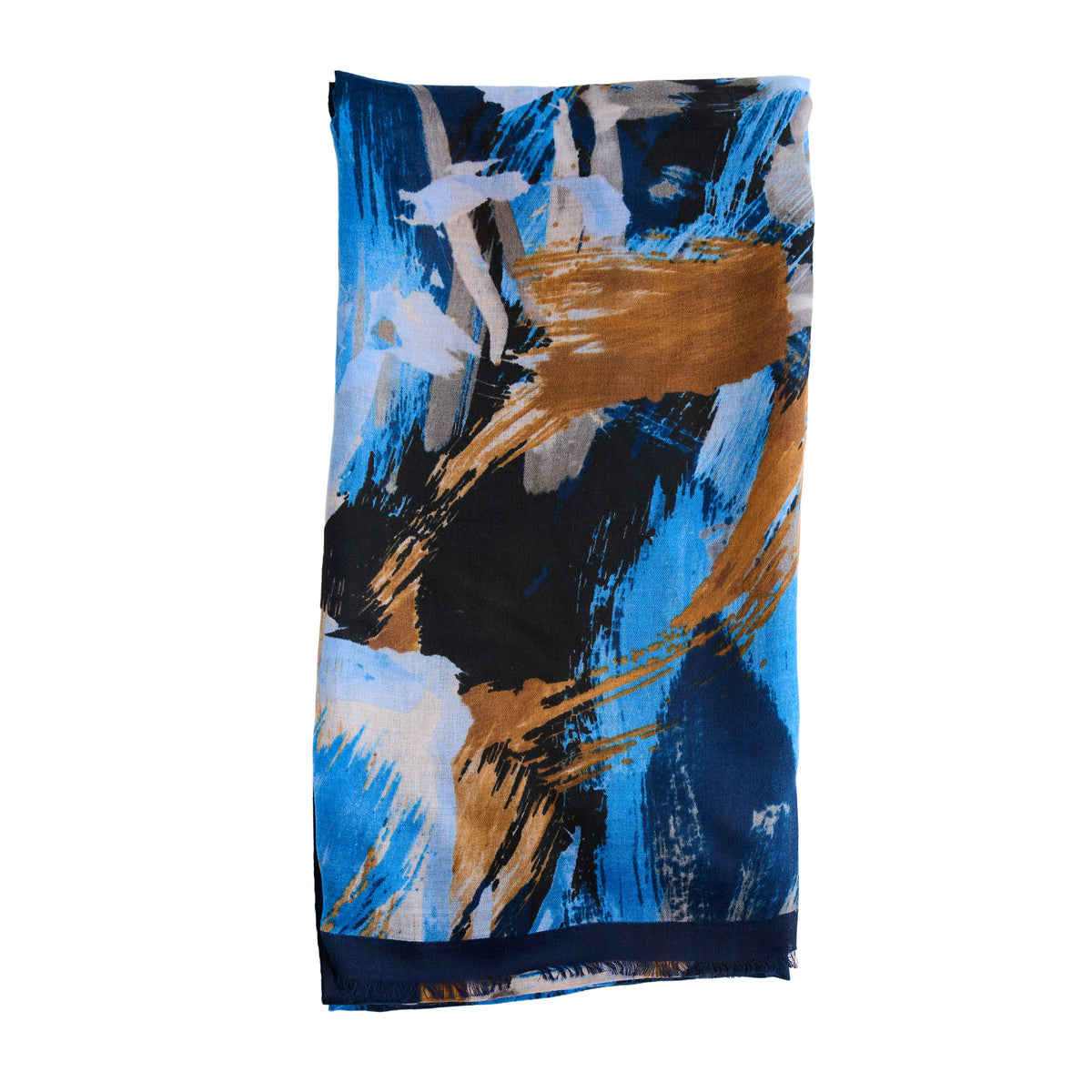 Abstract Scarf Raw Edge Lightweight Raya Wrap