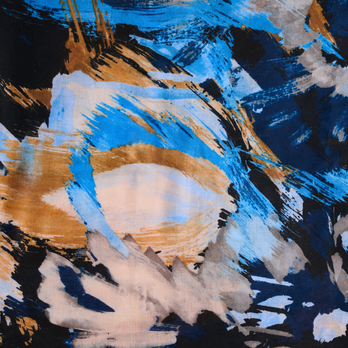 Abstract Scarf Raw Edge Lightweight Raya Wrap
