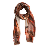 Abstract Scarf Raw Edge Lightweight Raya Wrap