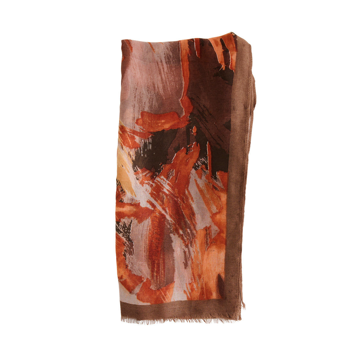 Abstract Scarf Raw Edge Lightweight Raya Wrap