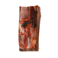 Abstract Scarf Raw Edge Lightweight Raya Wrap