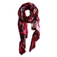 Abstract Scarf Raw Edge Lightweight Raya Wrap