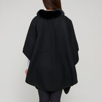 Open Front Wrap One Size Faux Fur Collar Kelsie Shawl