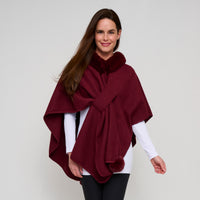 Open Front Wrap One Size Faux Fur Collar Kelsie Shawl
