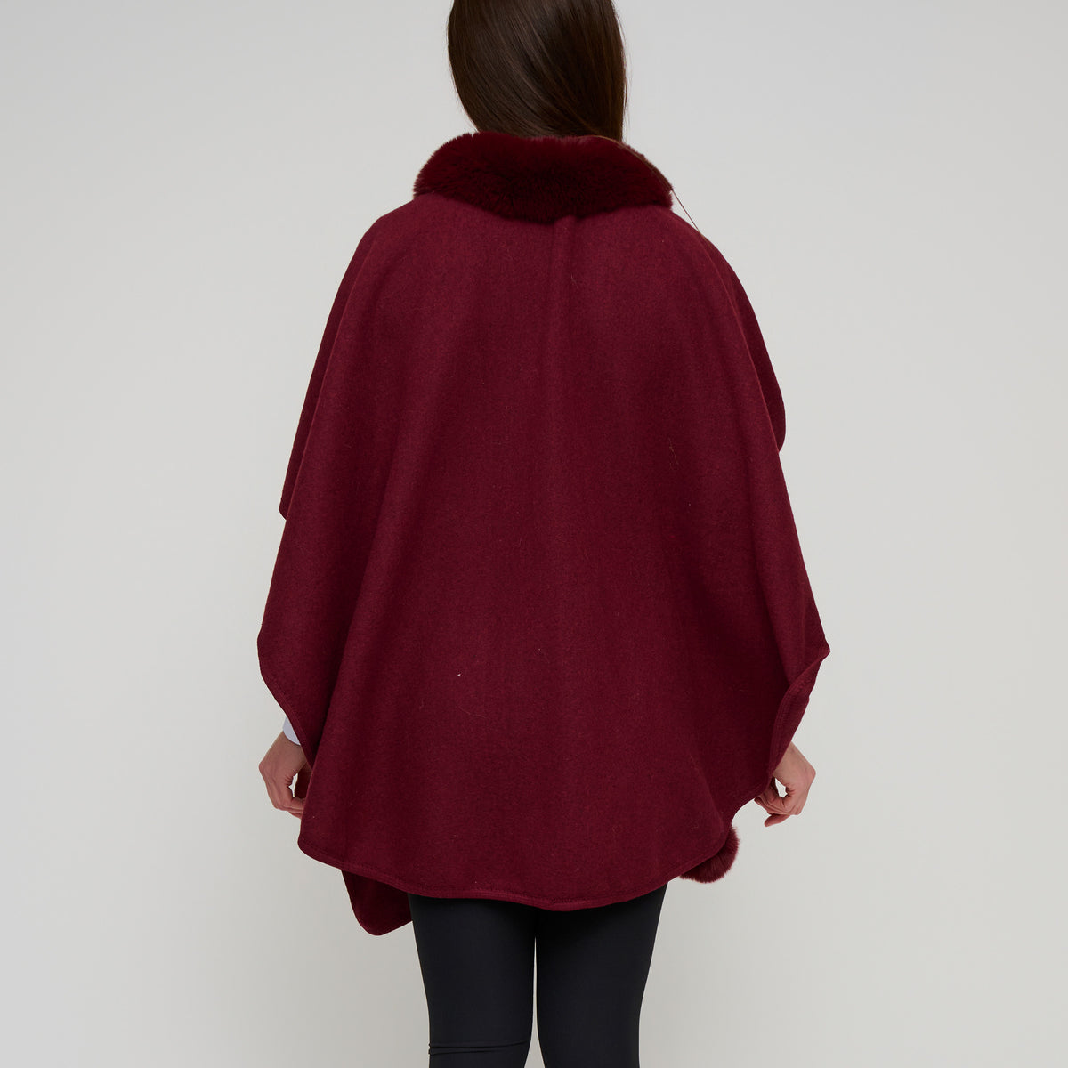 Open Front Wrap One Size Faux Fur Collar Kelsie Shawl