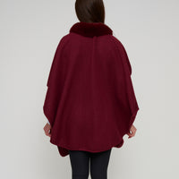 Open Front Wrap One Size Faux Fur Collar Kelsie Shawl