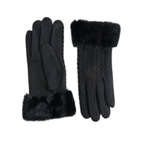 Knit Gloves Faux Fur Lined Touchscreen Solene Gloves