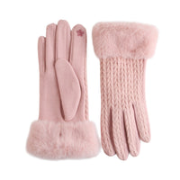 Knit Gloves Faux Fur Lined Touchscreen Solene Gloves