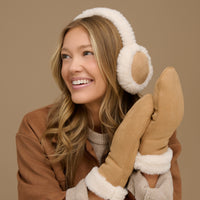 Winter Earmuff Sherpa Lined Faux Suede Riley