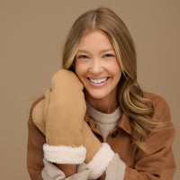 Winter Mitten Sherpa Lined Faux Suede Riley